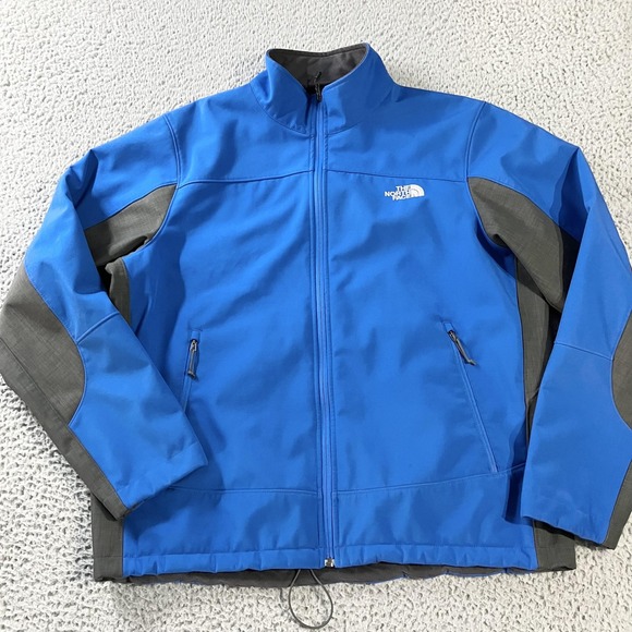 The North Face Jacket Mens XL Blue Gray Softshell Fleece Lined Outdoor Hiking - Picture 2 of 11